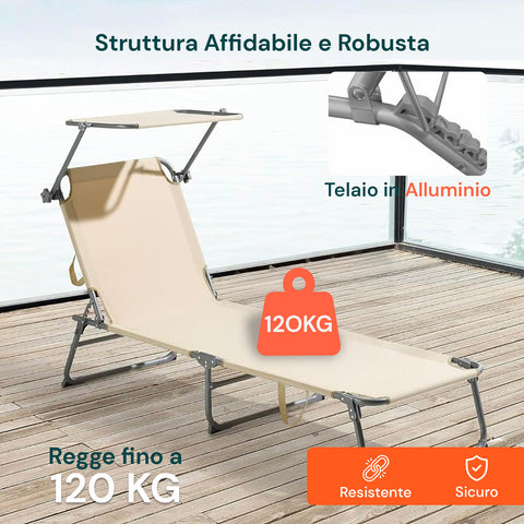 Lettino facile da trasportare grazie alle maniglie in tessuto e alle sue dimensioni compatte, design pieghevole per massima portabilità