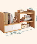 Libreria in Legno per Scrivania con 2 Ripiani e Design Multifunzionale