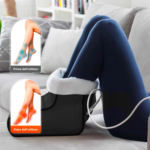 Scaldapiedi Termico Elettrico Cozy in Morbido Tessuto – 3 Livelli e Timer 90 Min