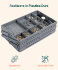Organizer Cassetti 3 Livelli – Contenitore Modulabile Grigio Salvaspazio