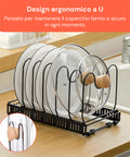 Organizer Portapentole Estensibile da 30 a 58cm per Utensili da Cucina