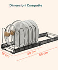 Organizer Portapentole Estensibile da 30 a 58cm per Utensili da Cucina