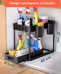 Organizer Multiuso 40x21,5x37cm con Ripiani e Accessori Inclusi