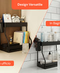 Organizer Estraibile Salvaspazio con Cestello e Ganci per Bagno o Cucina