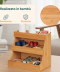 Organizer Multiuso in Legno di Bambù – 9 Scomparti con Design Stabile