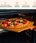 Set Pietra Refrattaria e Pala in Bambù per Pizza Croccante Fatta in Casa