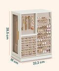 Organizer Gioielli Rotante a 360° con Cassetti, Ganci e Rivestimento in Velluto