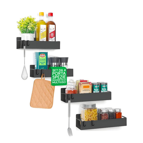 Set magnetische koelkastplanken – stevige metalen kruidenhouders met magneet