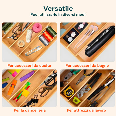 Cassetto Porta Cialde e Capsule in Bambù con Ripiano in Vetro Vari Sfondi