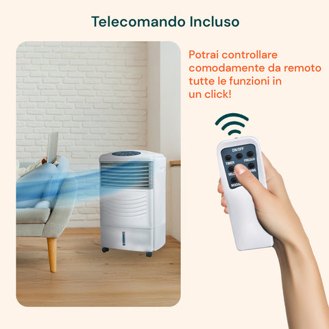 Raffrescatore Aria 3in1 11 Litri Con Umidificatore, Purificatore E Timer
