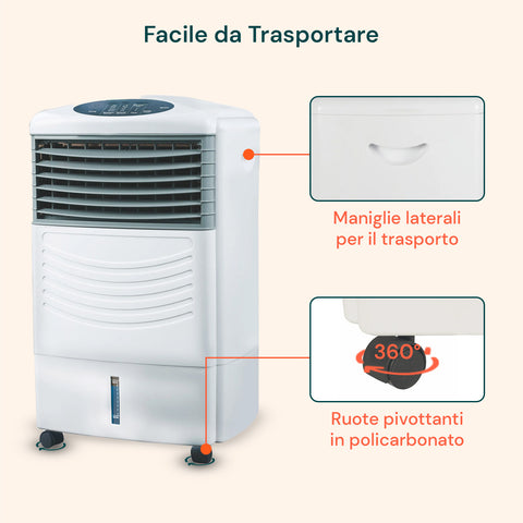 Raffrescatore Aria 3in1 11 Litri Con Umidificatore, Purificatore E Timer