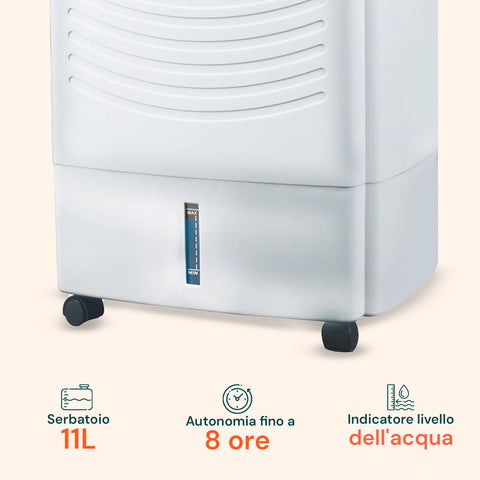 Raffrescatore Aria 3in1 11 Litri Con Umidificatore, Purificatore E Timer