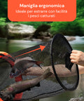 Rete da Pesca Portatile 75 cm in PP Resistente con Sistema Anti-Fuga