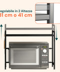 Scaffale Regolabile da Cucina in Metallo con 6 Ganci