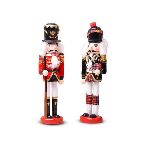 Set van 2 houten notenkrakers – Engels en Schots stijl, met de hand beschilderd