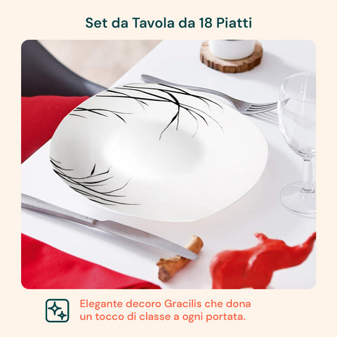 Piatti quadrati con forma moderna e contemporanea, design pulito e armonioso perfetto per tavola dal stile elegante e distintivo