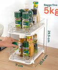 Set da 2 Organizer Multiuso con 2 Ripiani Impilabili per Cucina, Bagno, Living