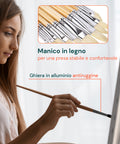 Set 24 Pennelli Professionali in Nylon con Manico in Legno di Betulla