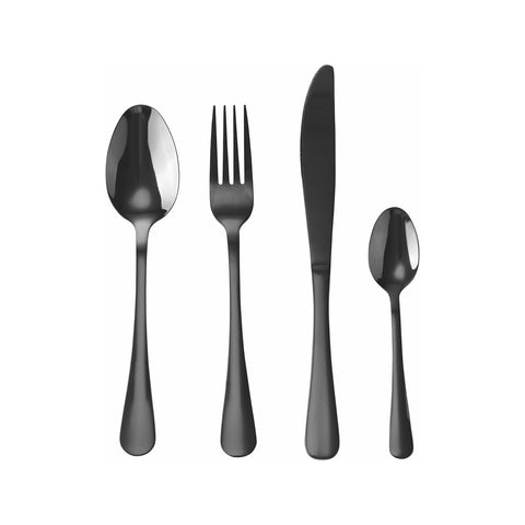 Posate Sibilla – Set da 24 in Acciaio Inox Satinato Nero Elegante