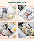Set Organizer da Cassetti Multiuso 25 Pezzi – Trasparenti e Facili da Pulire