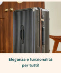 Valigie Trolley Nero 56-66-76 cm in ABS con Doppie Ruote Girevoli