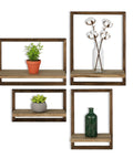 Set 4 Mensole a Muro in Legno Diverse Misure – Design Moderno e Resistente