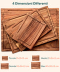 Set 4 Taglieri in Legno di Acacia – Design Robusto Anti Umidità