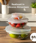 Coperchi Silicone Estensibili – Set 6 Misure da 6 a 19,6 cm Riutilizzabili BPA Free
