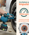 Set Completo per Fai da Te con Avvitatore a Batteria e Trapano a Percussione Multifunzione