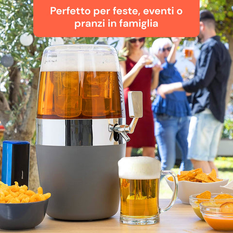 Dispenser Refrigerante 4L per Bevande con Rubinetto Antigoccia per Uso Esterno e Interno.