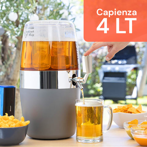 Dispenser Refrigerante 4L per Bevande con Rubinetto Antigoccia per Uso Esterno e Interno.