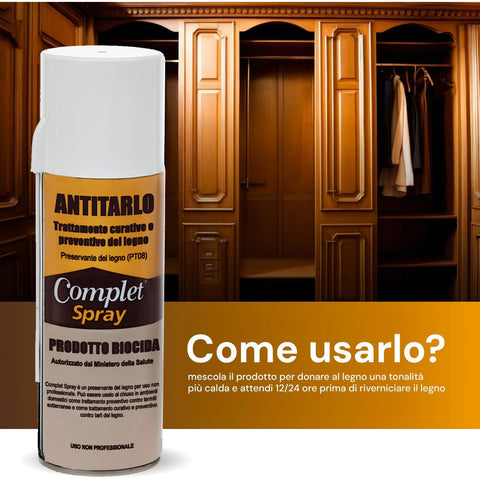 Spray Antitarlo Fungicida Per Legno 200ml