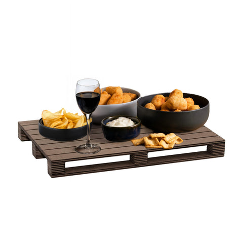 Donkerbruin pallet-snijplankje 20x30 cm van vintage berkenhout