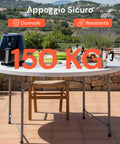 Tavolo Bianco Rotondo da Giardino o Cucina Ø80 e Ø120 cm Pieghevole E Resistente