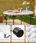 Tavolo Bianco Rotondo da Giardino o Cucina Ø80 e Ø120 cm Pieghevole E Resistente