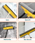 Tergivetro 24 cm con Manico Allungabile – Lavavetri in PP e Alluminio 79–120 cm