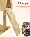 Tiragraffi per Gatti 170 cm con Cuccia, Griglie e Accessori Montaggio