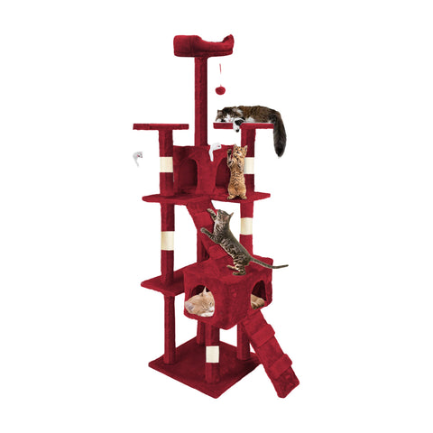 Tiragraffi per Gatti 170 cm con Cuccia, Griglie e Accessori Montaggio