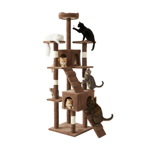 Tiragraffi per Gatti 170 cm con Cuccia, Griglie e Accessori Montaggio