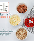 Tritatutto per Verdure Quttin 18x1 x22 cm Portatile Ideale per Carne e Verdure