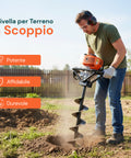 Mototrivella a Scoppio 2 Tempi 51.7cc con Motore 1.4KW e 3 punte incluse