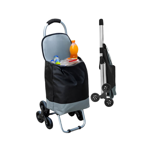 Boodschappentrolley met 3 wielen, waterdicht, tweekleurig pvc-weefsel