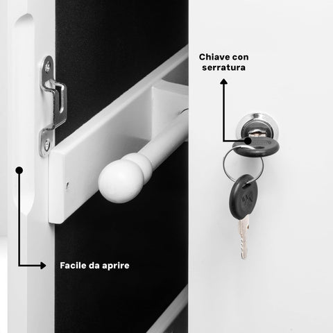 Avilia Armadietto Portagioie con Specchio da Parete o Porta Serratura e Chiave Organizer Design Salvaspazio 110 cm Ean 8056819050660