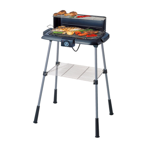 Elektrische barbecue voor buiten van 88x54 cm met grillrooster en warmhoudrek