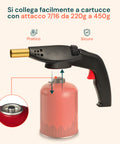 Saldatore Professionale 1,1kw a Gas con Cartuccia a Filetto 7/16