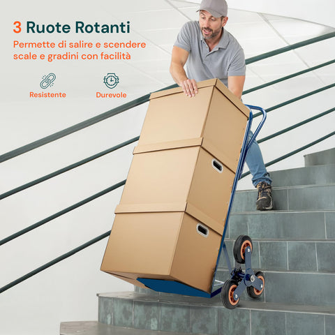 Carrello Trasporto Per Scale Con Portata Massima Di 120 Kg Blu
