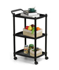 Avilia Carrello Salvaspazio Multiuso Nero con 3 Ripiani e Ruote Pratico ed Elegante per Cucina e Bagno Ean 8056819050165