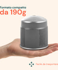 Formato compatto da 190g facile da trasportare in zaino e borse da viaggio, cartuccia gas leggera e maneggevole