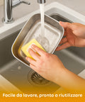 Contenitore in acciaio inox Lunchy+ facile da lavare sotto acqua corrente, materiali resistenti e riutilizzabili