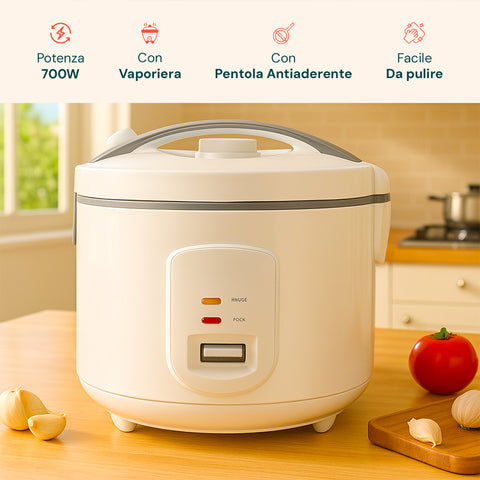 Cuociriso Elettrico Compatto con Cottura Automatica One Touch Sana e Veloce